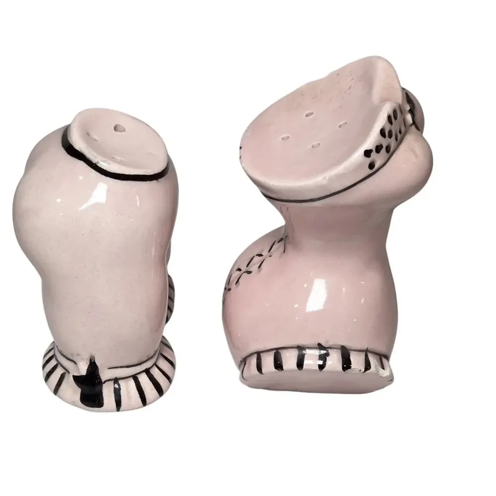 Vintage Enesco Japan Pink Lingerie Salt Pepper Shakers Corset Girdle MCM Kitsch